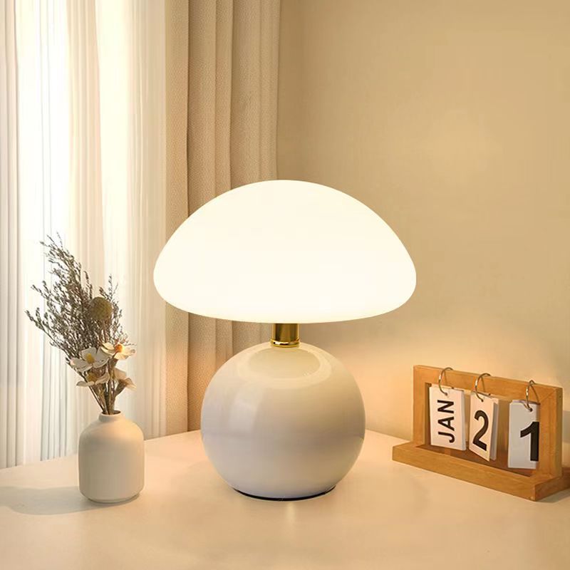 Bellemuse French Cream Mushroom Table Lamp Vintage Style